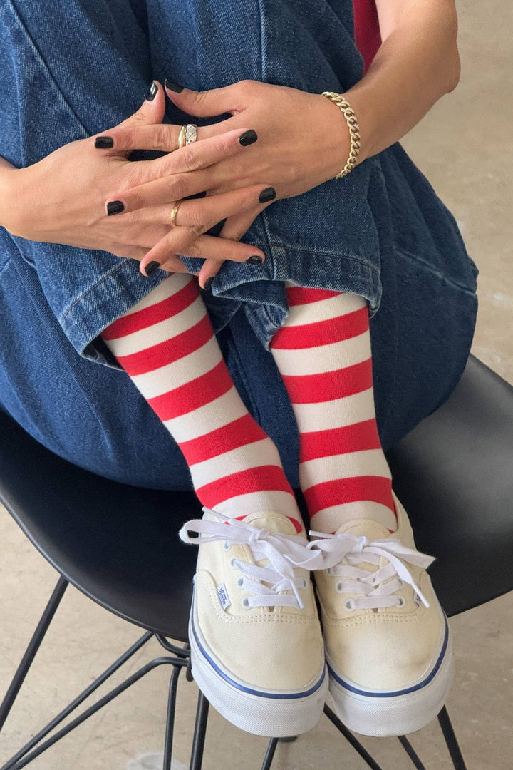 Wide Wally Socks, Red Stripe