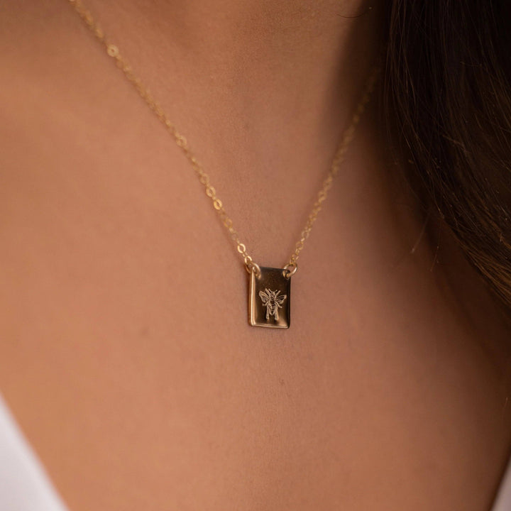 Honey Bee Square Necklace