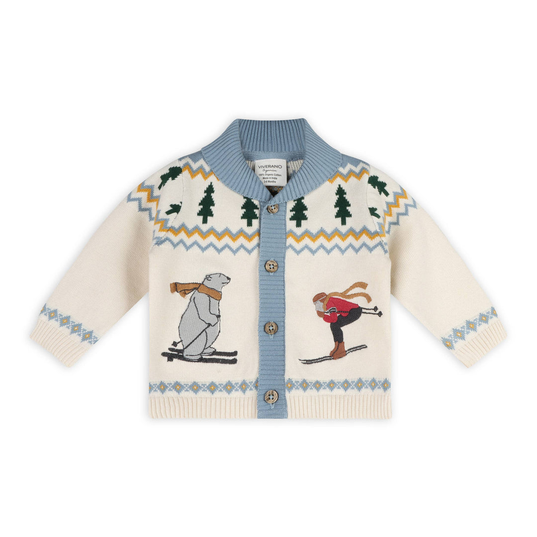 Ski Shawl Collar Baby Cardigan