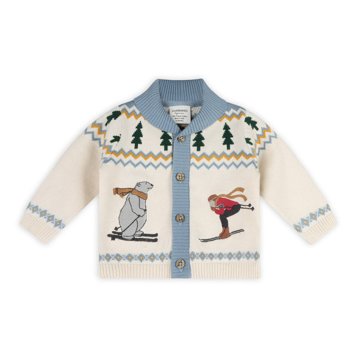 Ski Shawl Collar Baby Cardigan