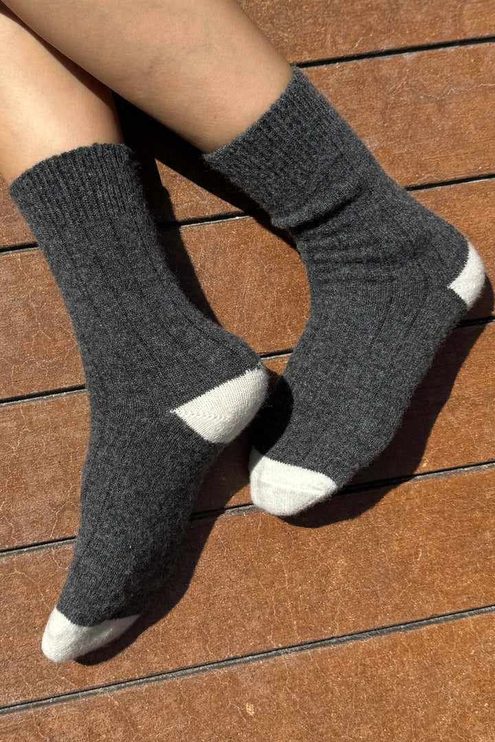 Cashmere Socks in Charcoal Melange