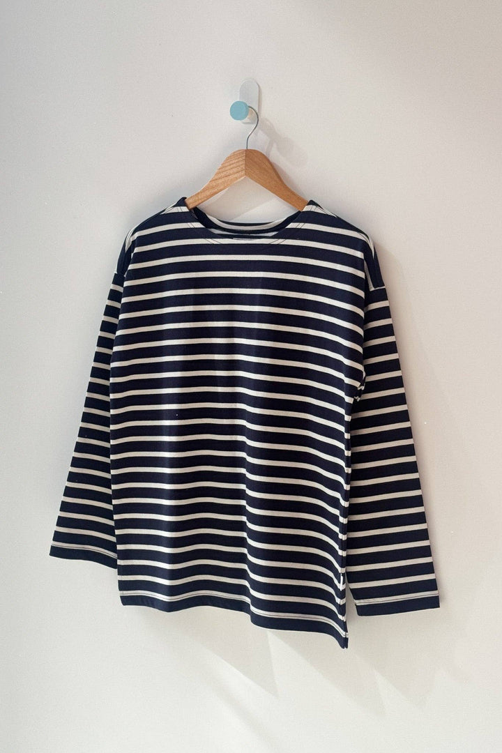Marseille Top, White Stripe On Navy