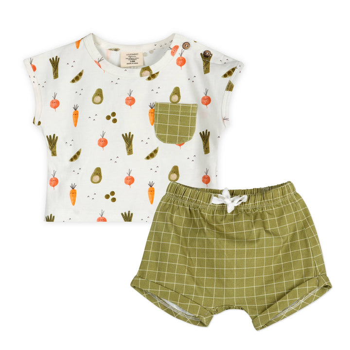 Veggies Baby Tee &amp; Shorts Set