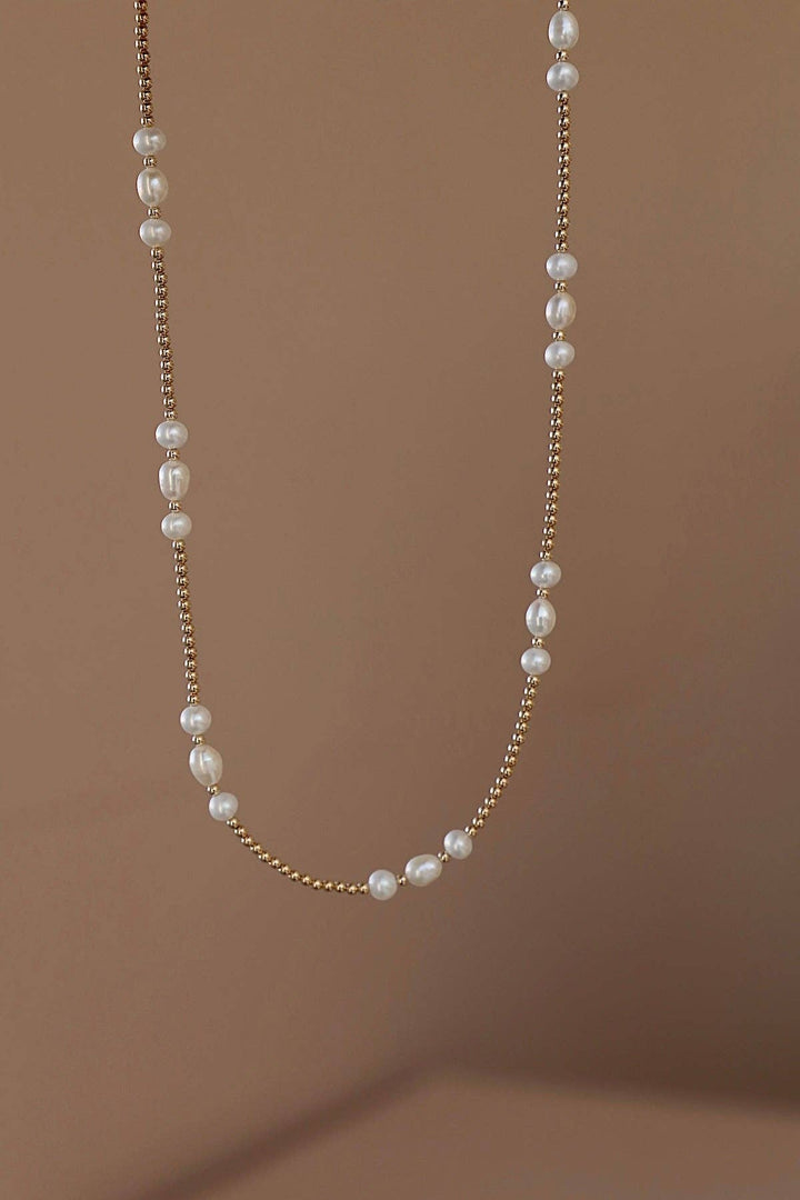 Beachcomber Pearl Necklace in Gold