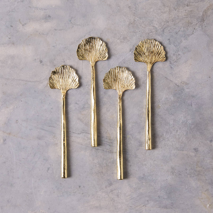 Gold Gingko Mini Spoons