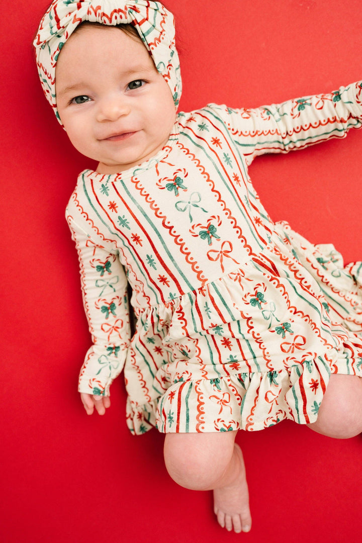 Christmas Bow Long Sleeve Dress