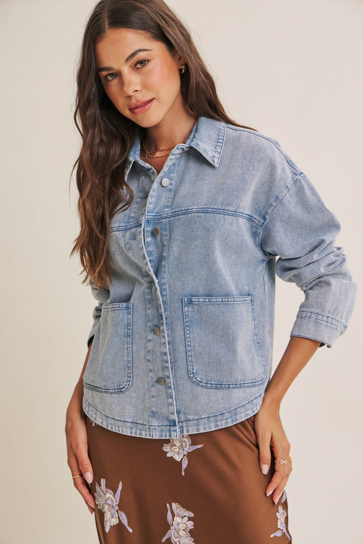 Cotton Twill Utility Oversized Jacket
