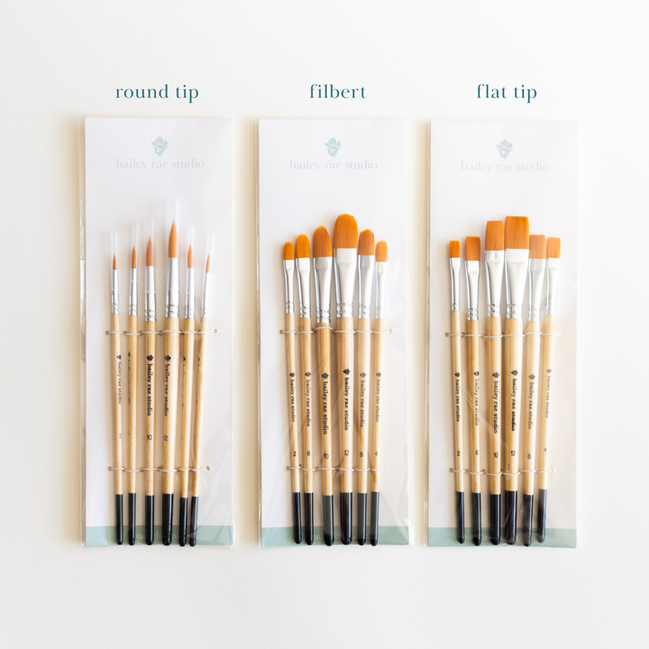 Filbert Watercolor Brush Set, 6 Piece