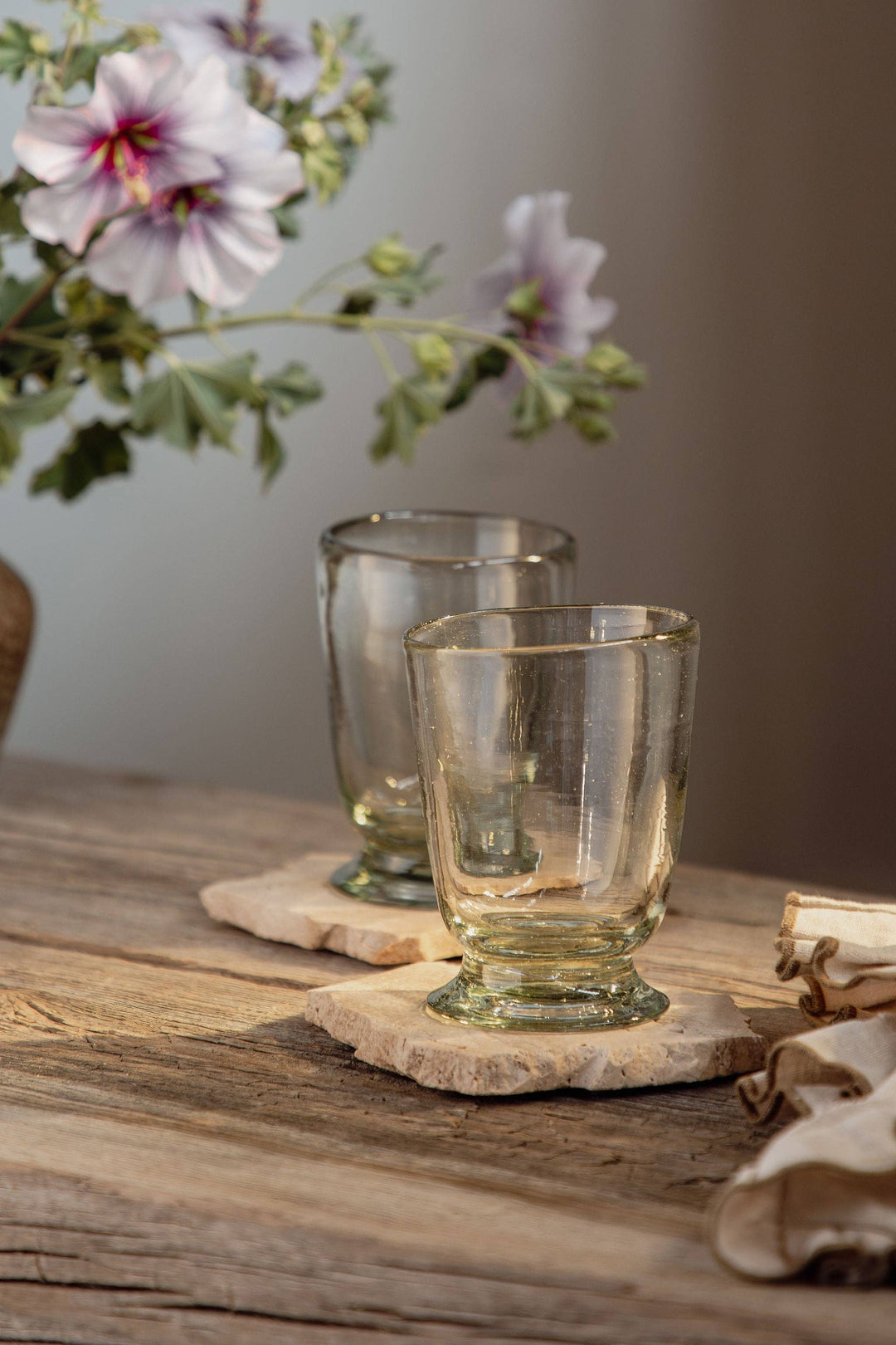 Handblown Footed Glass, 2 Sizes