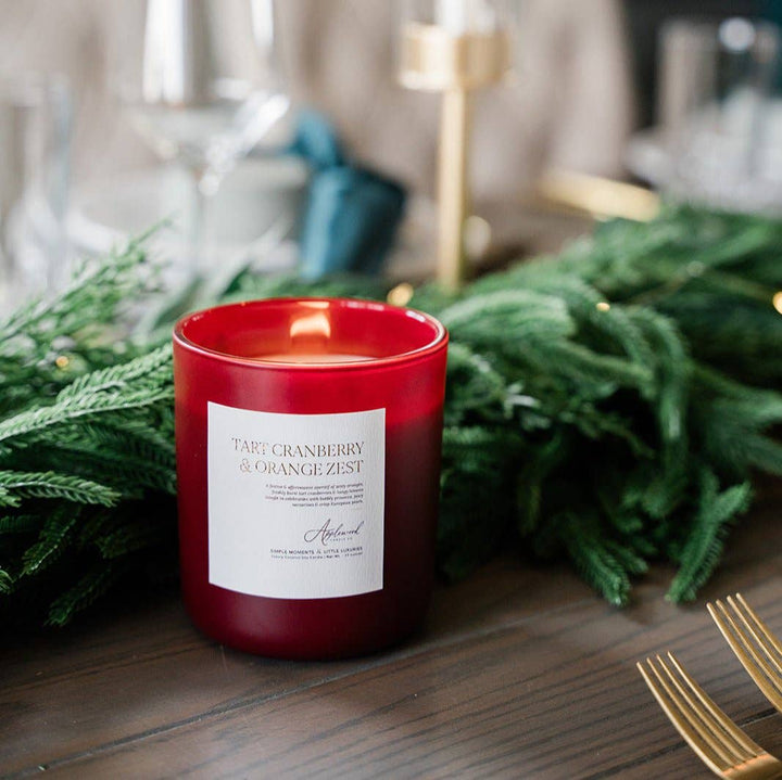 Tart Cranberry &amp; Orange Zest Luxury Candle, Made in Michigan