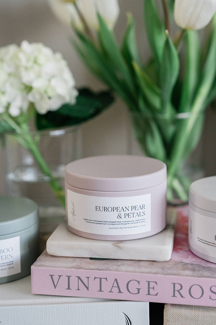 EUROPEAN PEAR & PETALS | Clean Travel Coconut Soy Candle