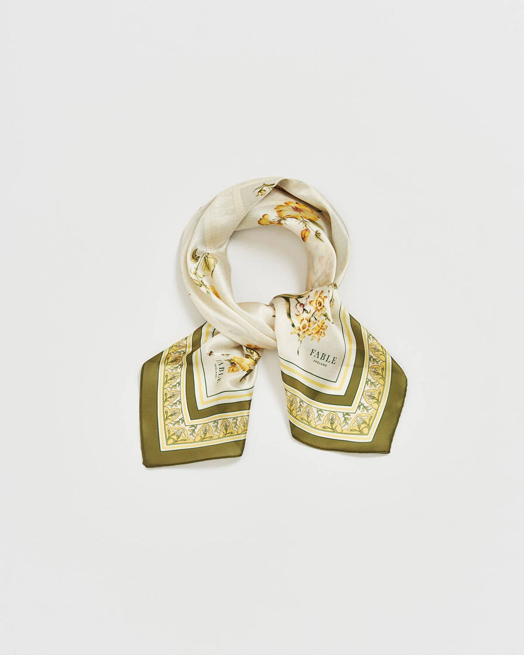 Nouveau Floral Yellow Square Scarf