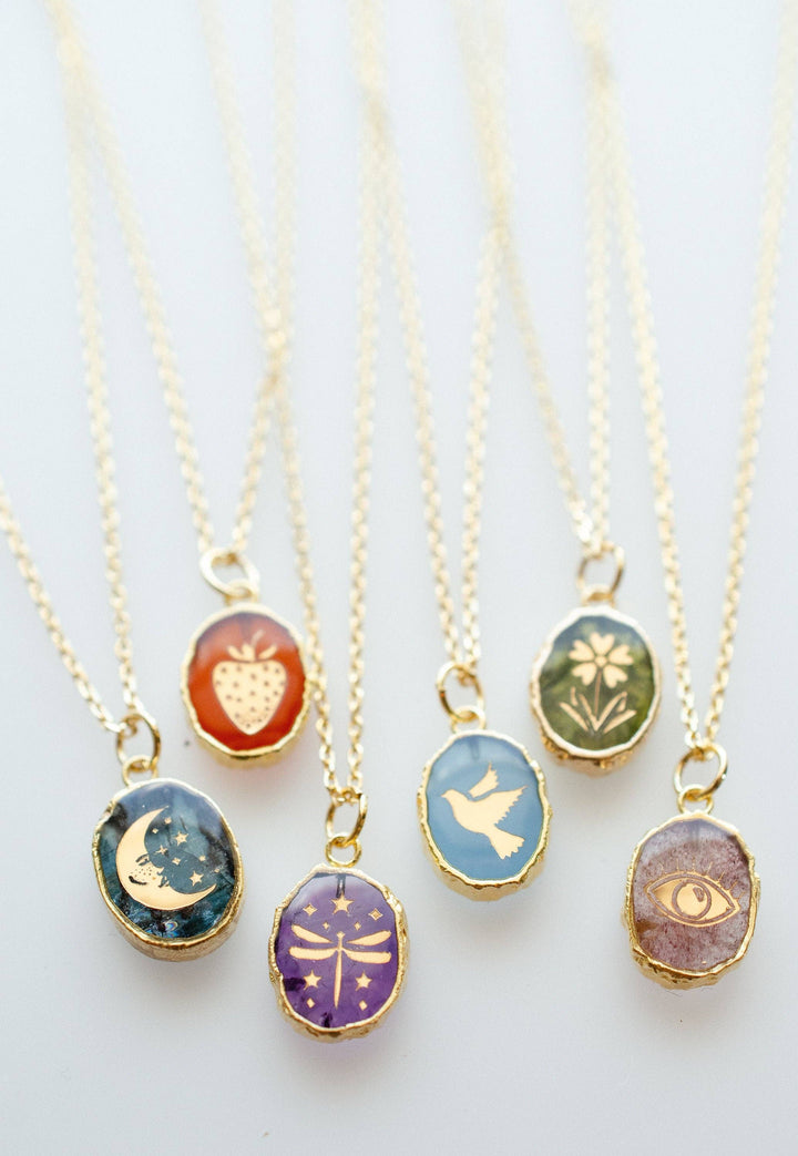 Symbol Stone Necklace: 16 inches / Red Onxy/Strawberry
