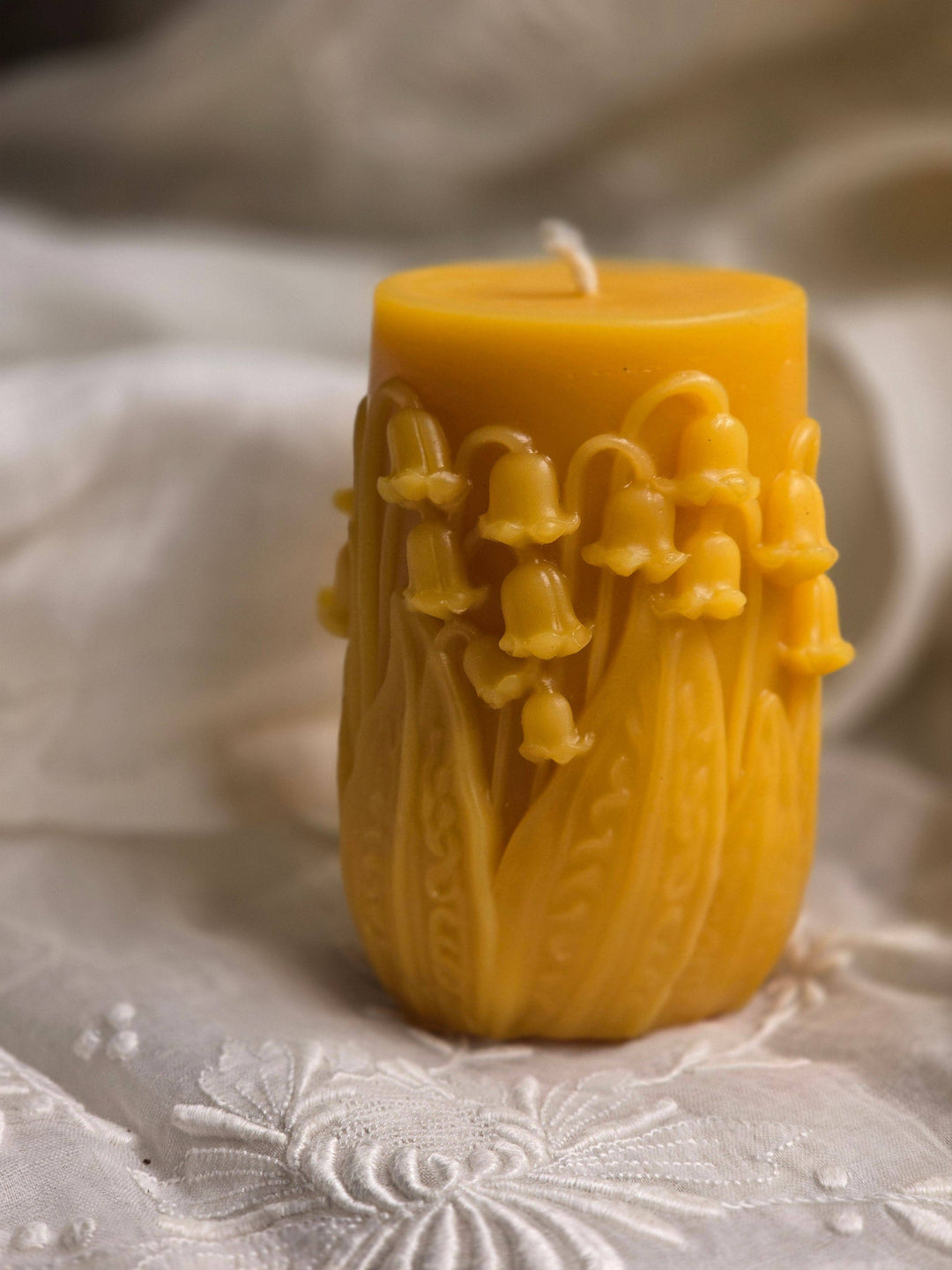 Lily of the Valley Pillar Beeswax Candle