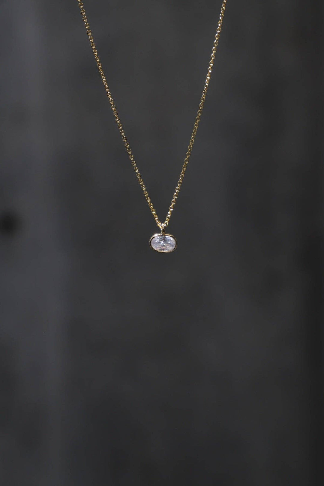Shay Micro Bezel Necklace in Gold