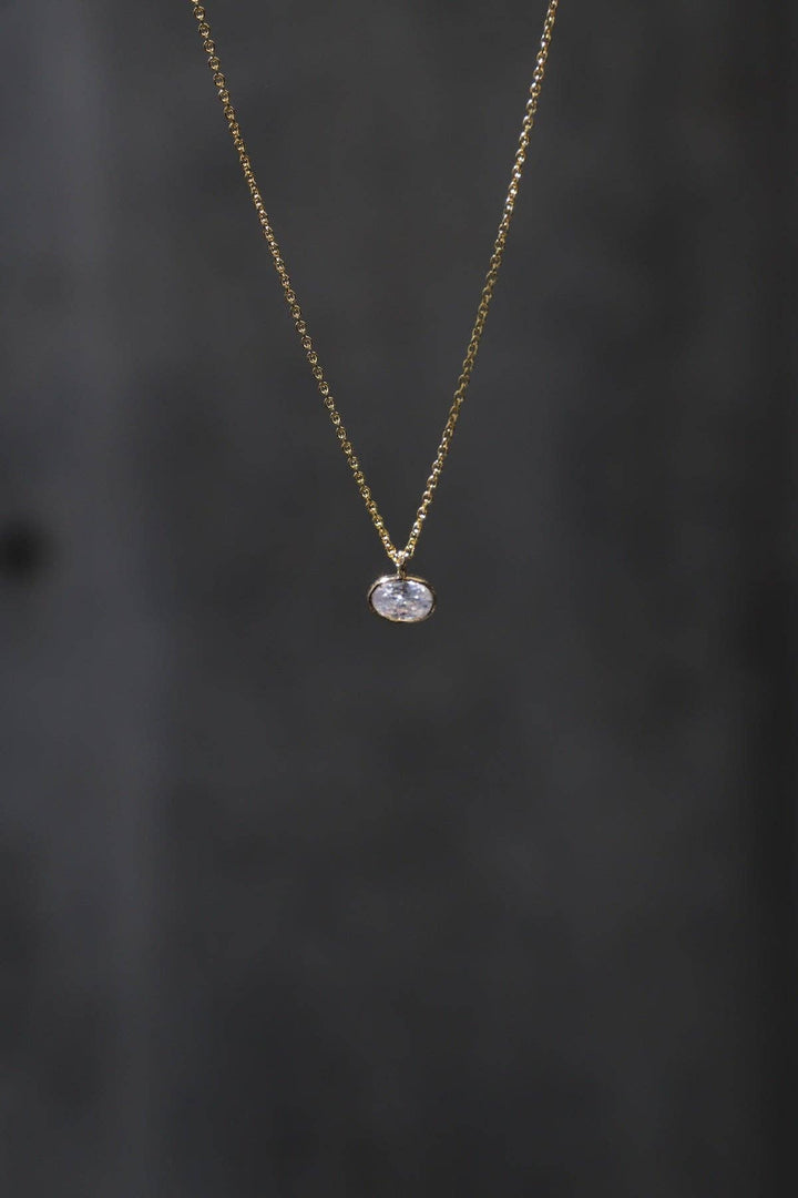 Shay Micro Bezel Necklace in Gold