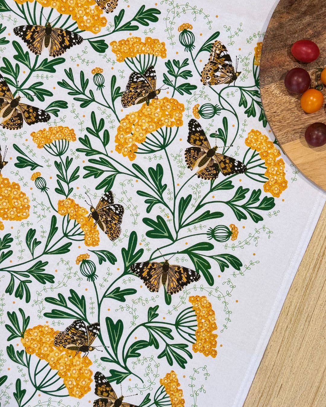 Yarrow & Painted Lady Tea Towel