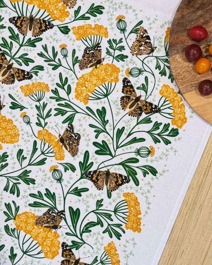 Yarrow & Painted Lady Tea Towel