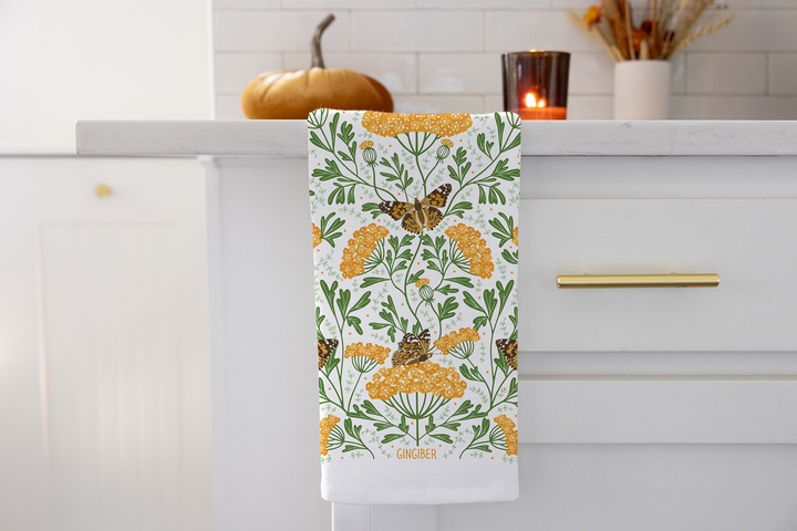 Yarrow & Painted Lady Tea Towel
