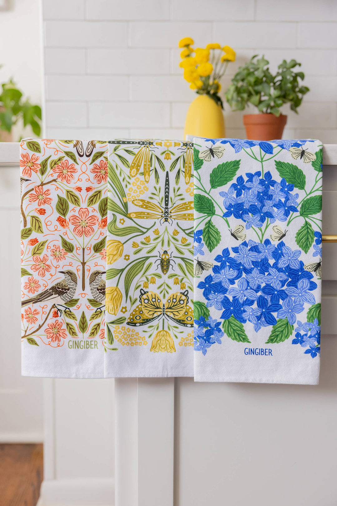 Blue Hydrangeas Tea Towel