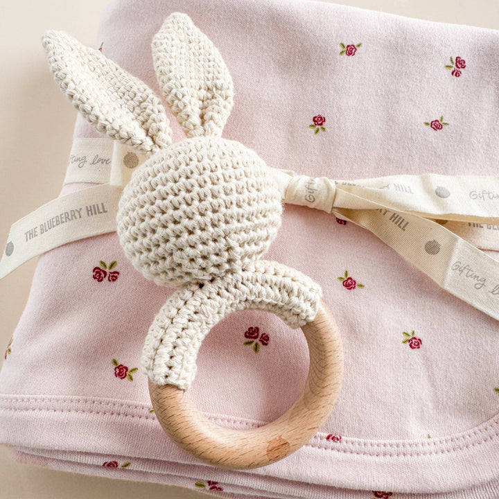 Organic Cotton Pink Rose Swaddle