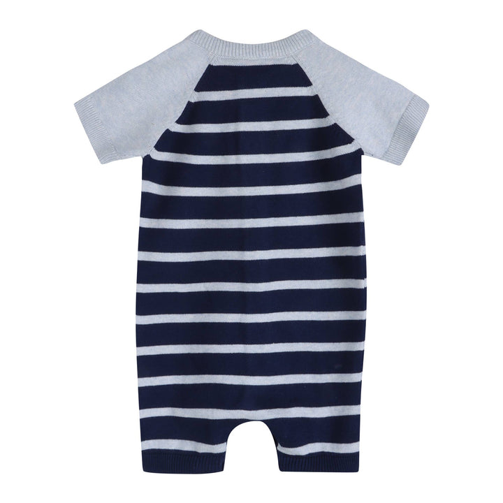Nautical Stripe Embroidered Baby Romper