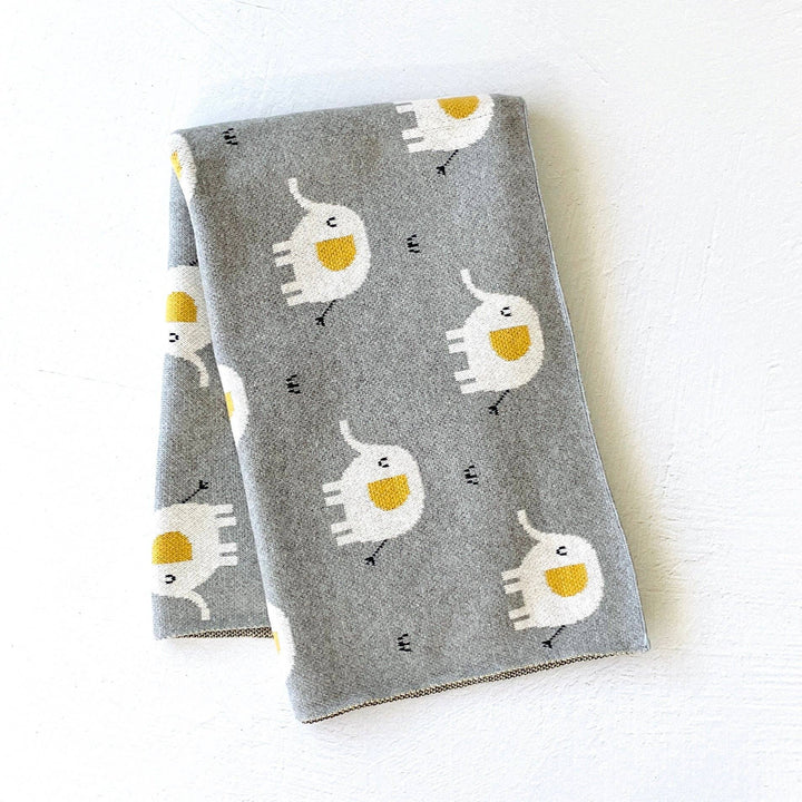 Elephant Organic Cotton Baby Blanket