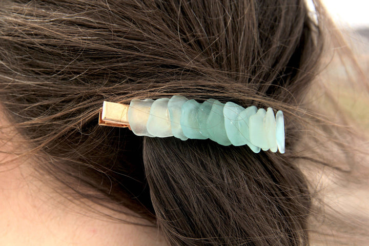 Gold Sea Glass Hair Clip