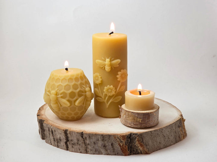 Bee-utiful Pillar Beeswax Candle