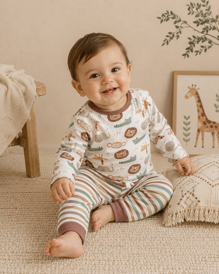 Safari Animals Baby Tee &amp; Jogger