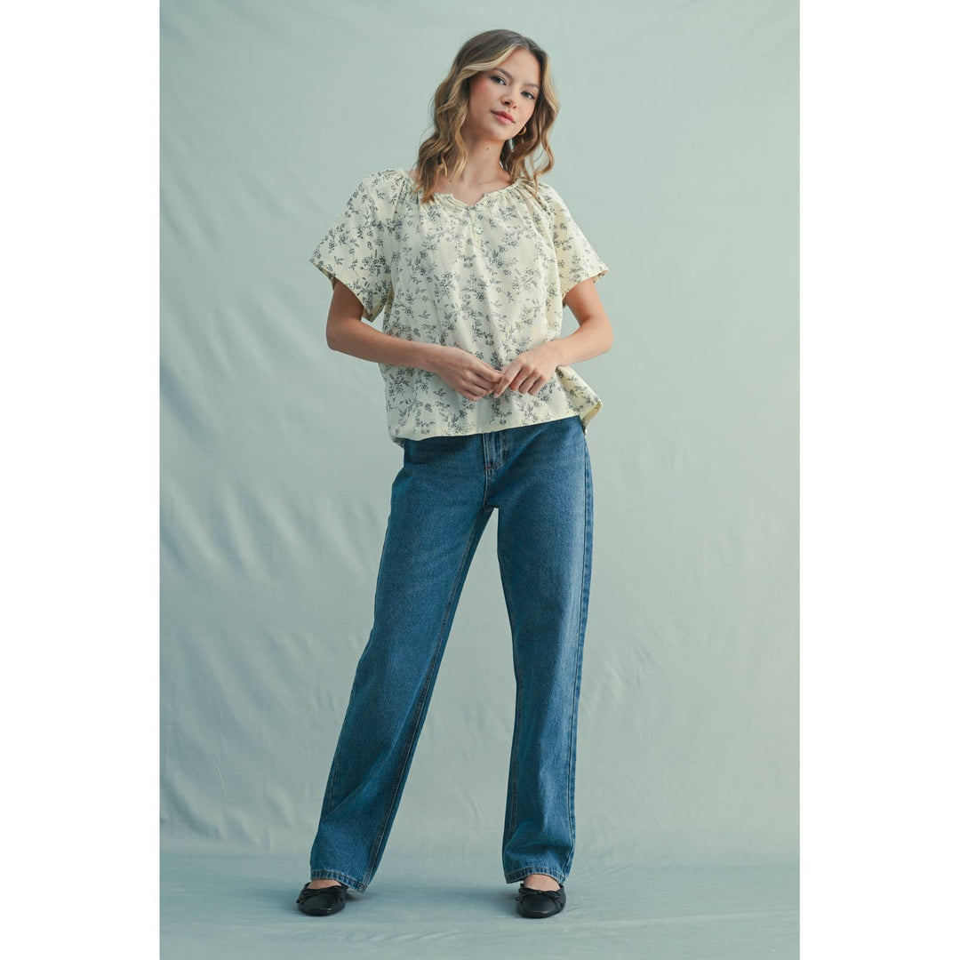 Floral Drop Shoulder Blouse