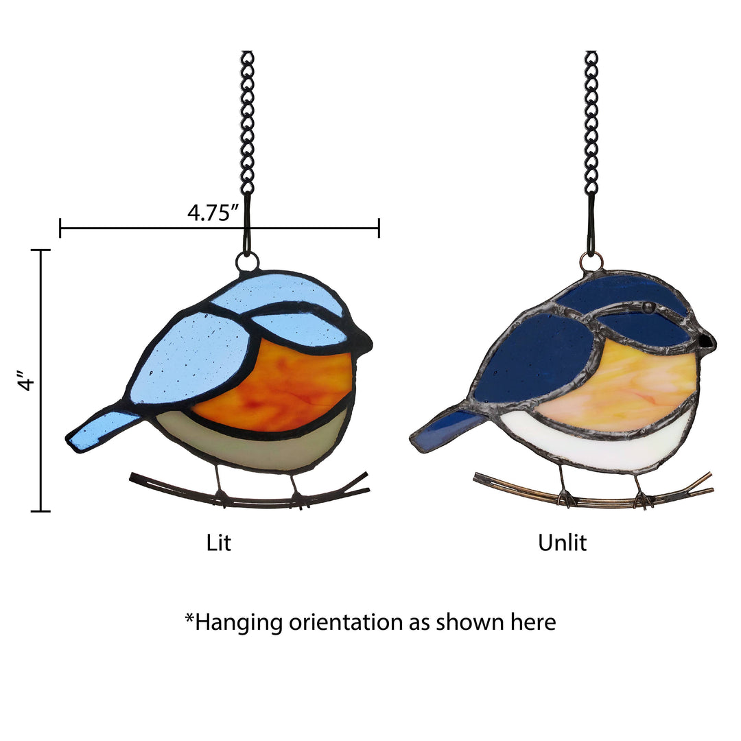 Bird Stained Glass Suncatcher, 4 Colors