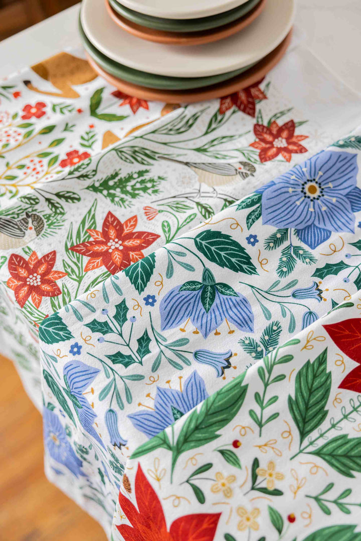 Christmas Poinsettia Tea Towel