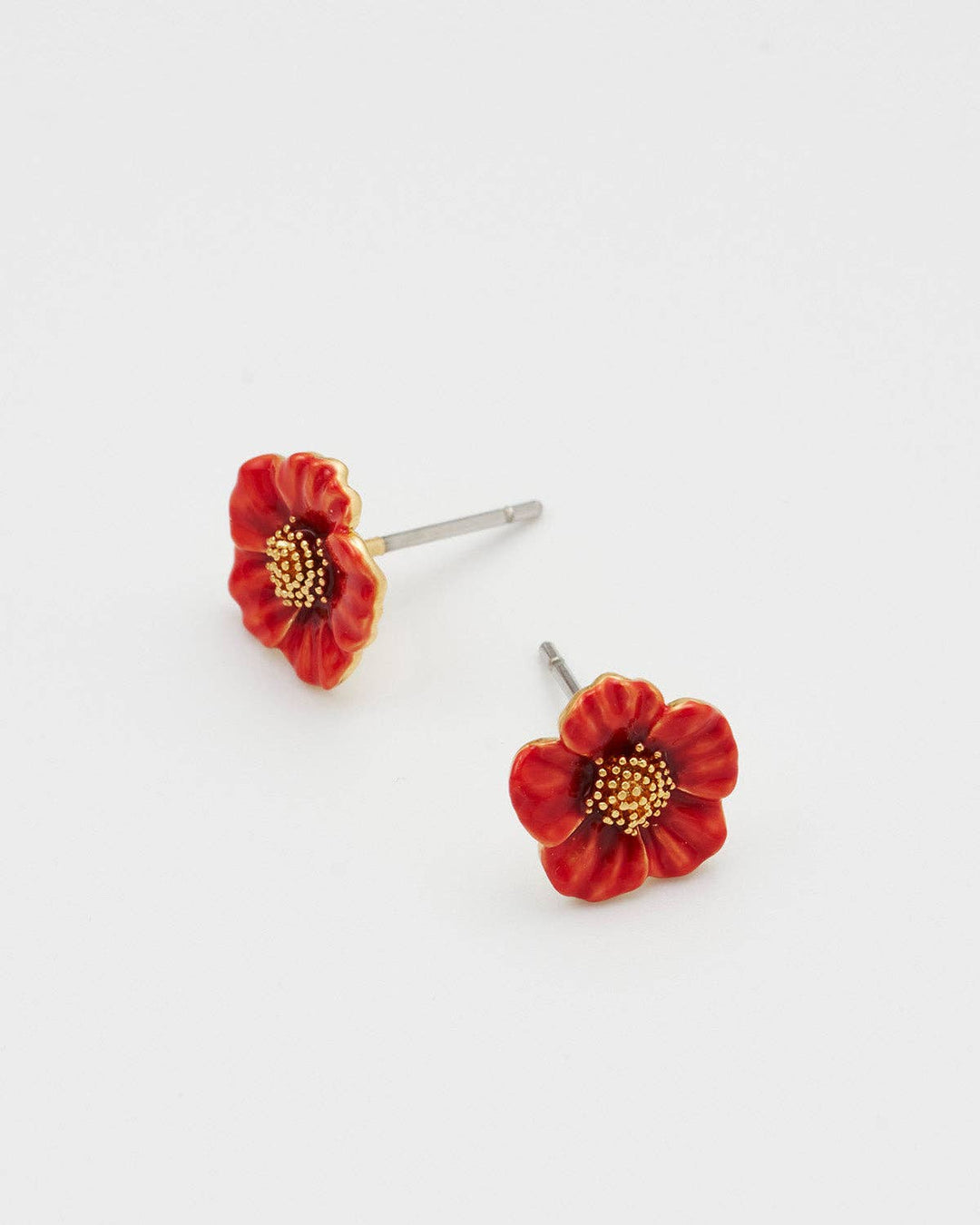 Red Blossom Stud Earrings