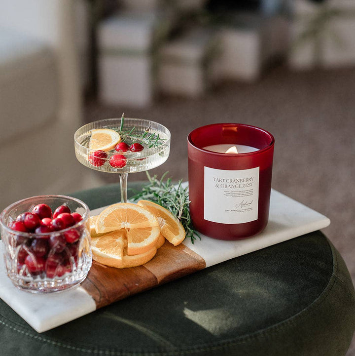 Tart Cranberry &amp; Orange Zest Luxury Candle, Made in Michigan