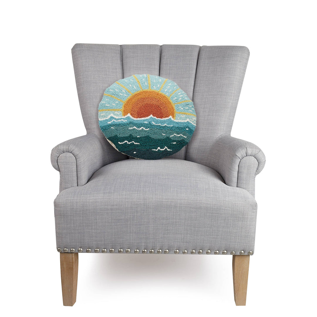 Circular Sun Seascape Hook Pillow