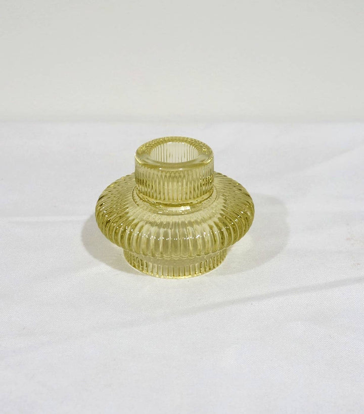 Taper or Tea Light Glass Candle Holder (Multiple Colors)