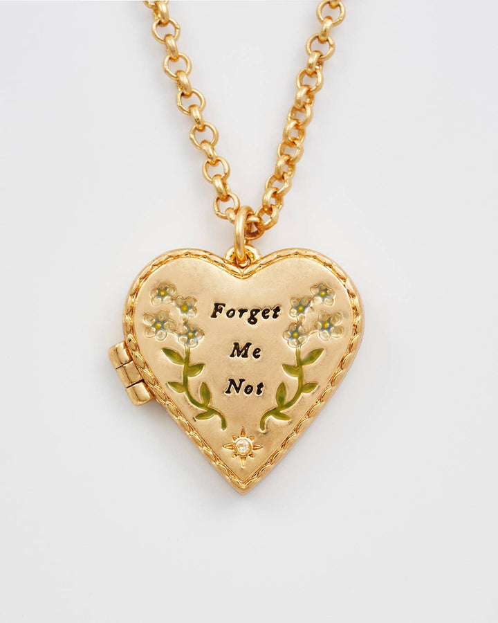 Floral Heart Locket Necklace