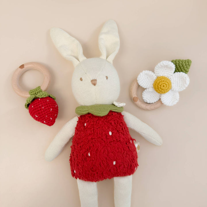 Red Strawberry Crochet Rattle/Teether