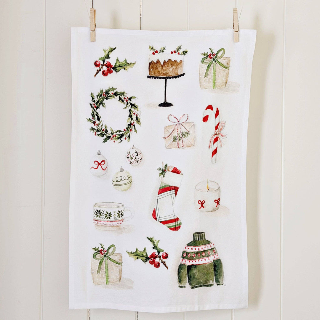 Classic Christmas Cotton Tea Towel