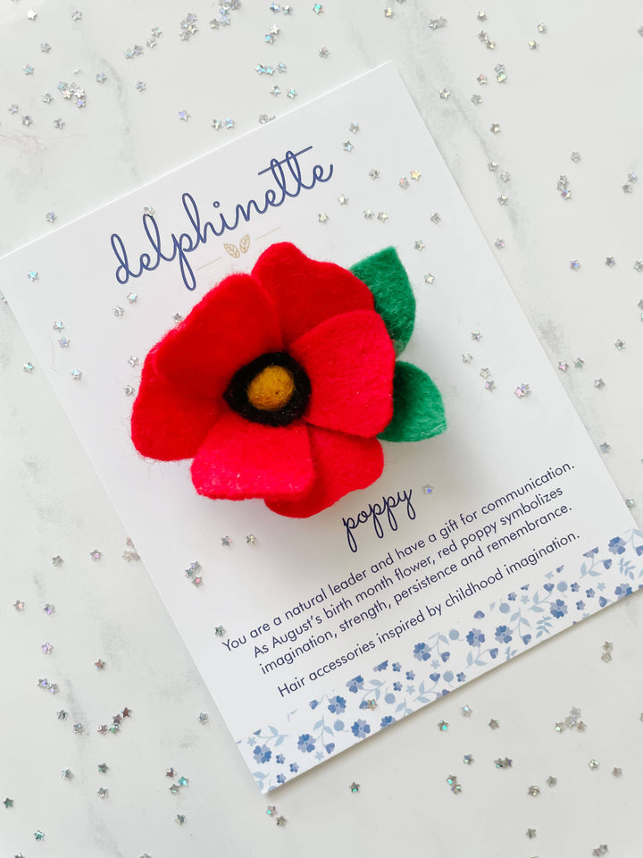 Red Poppy Hair Clip