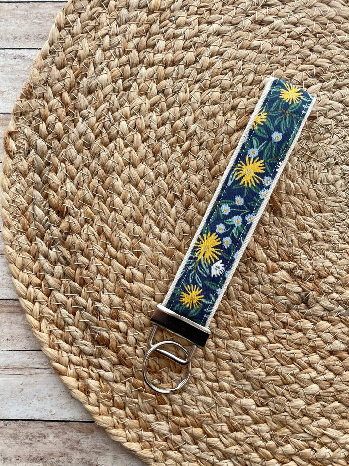 Rifle Paper Co. Daisy Fields Navy Keychain Wristlet