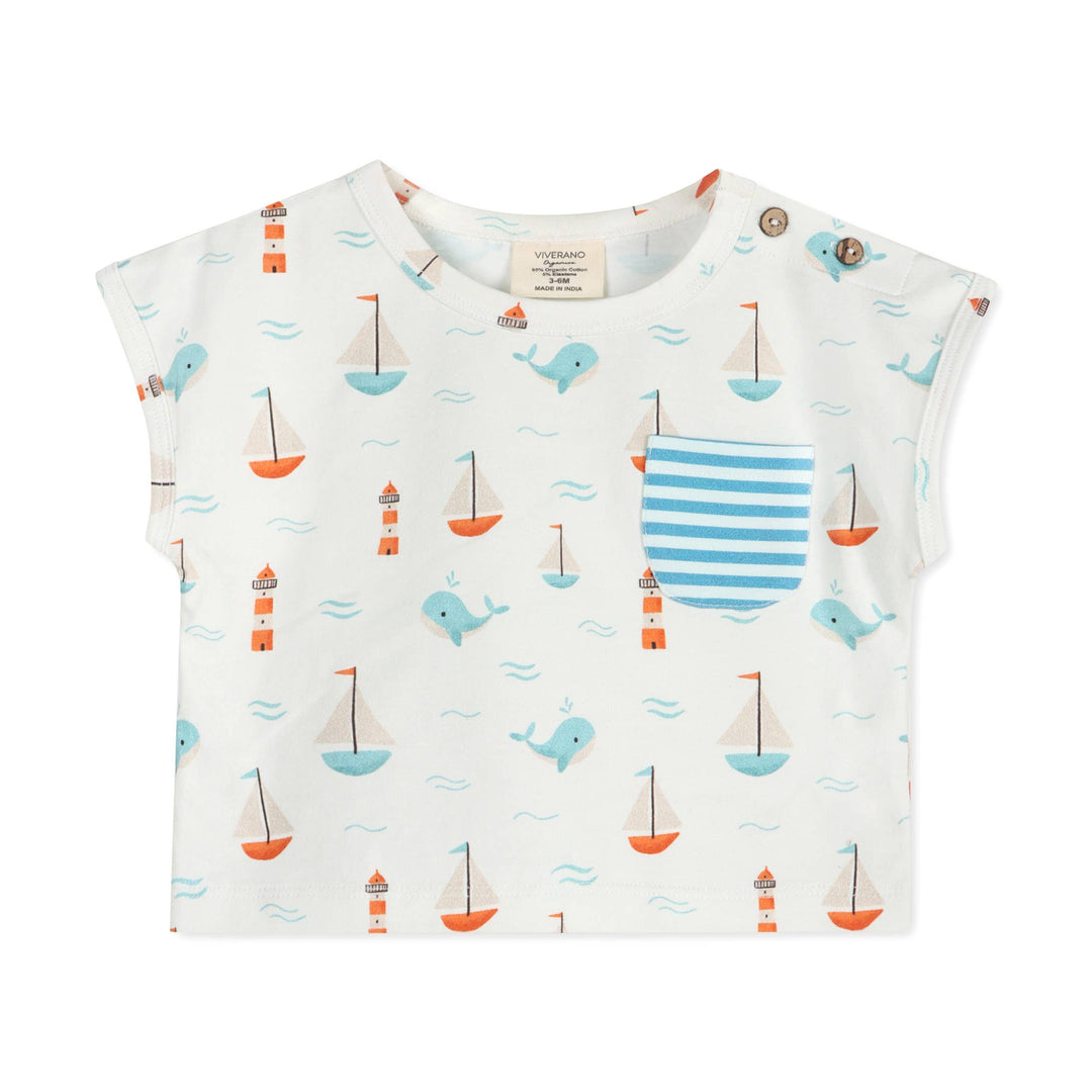 Sailboat Whales Baby Tee &amp; Shorts