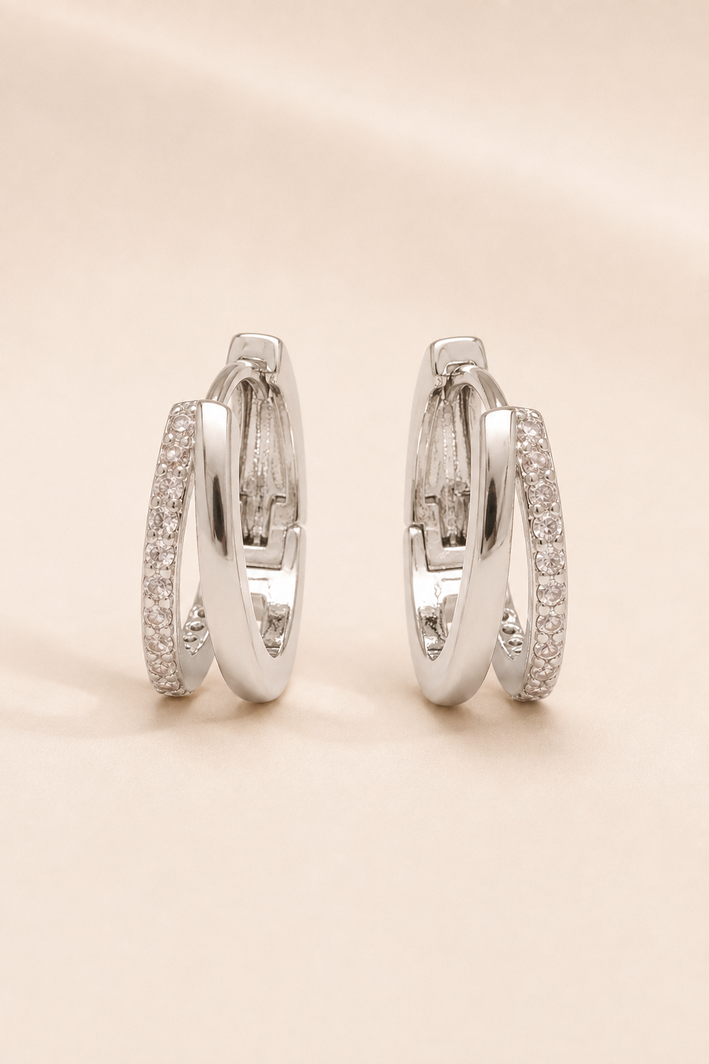 Arden Split Hoops in Silver