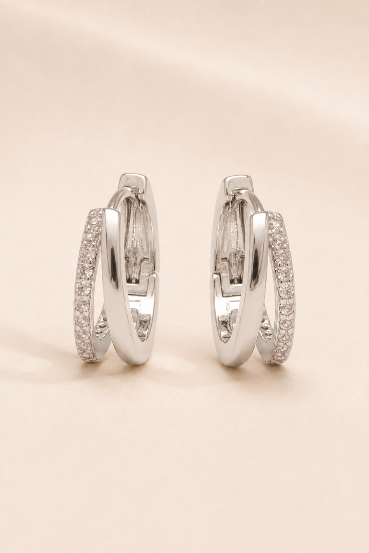 Arden Split Hoops in Silver