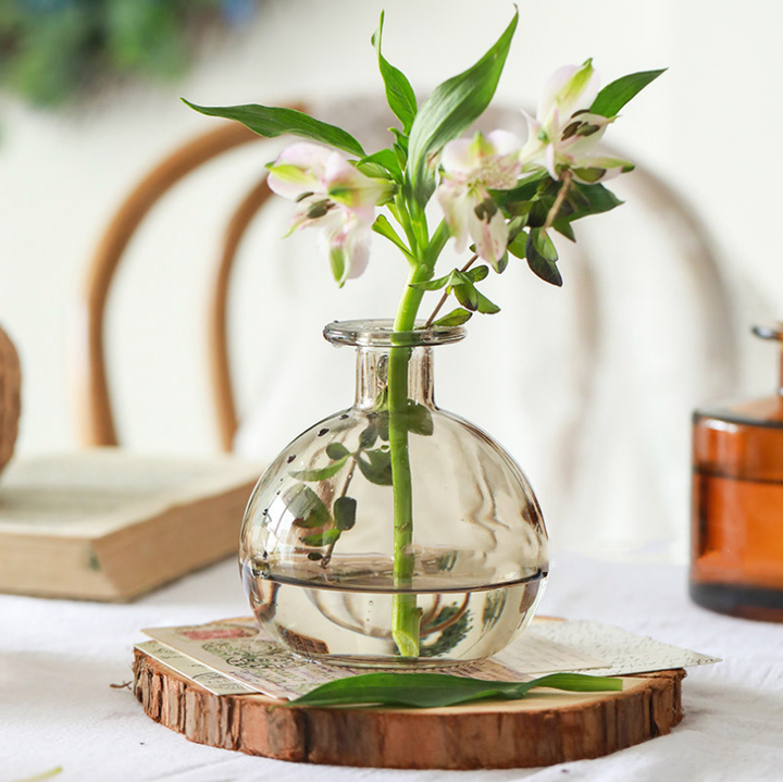 Glass Bud Vases, Round, Multi-color