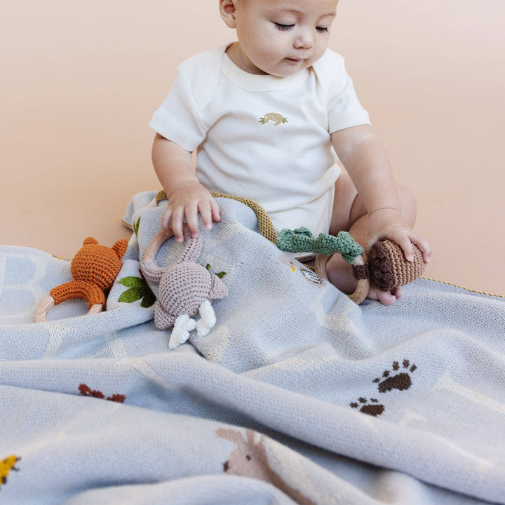Organic Cotton Alphabet Woodland Blanket