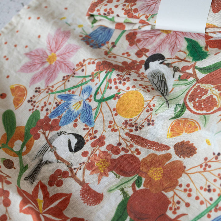 Winter Linen Tea Towel