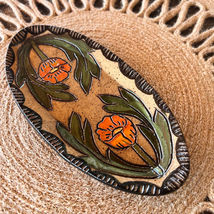 Oval Poppy Trinket Dish