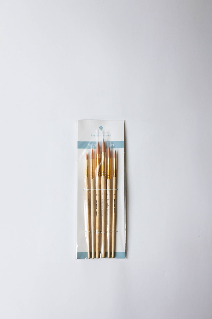 Round Tip Watercolor Brush Set -6 piece